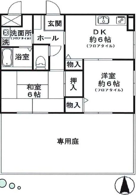 ヴァンベール宍戸 102 間取り図