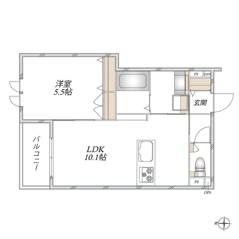 HEBEL MAISON 櫨塚 201 間取り図