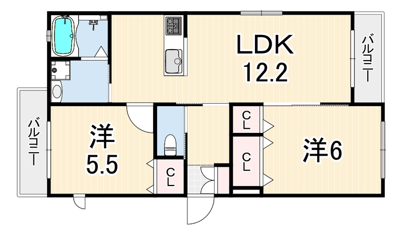 シーサイドヴィラ浜甲子園 103 間取り図