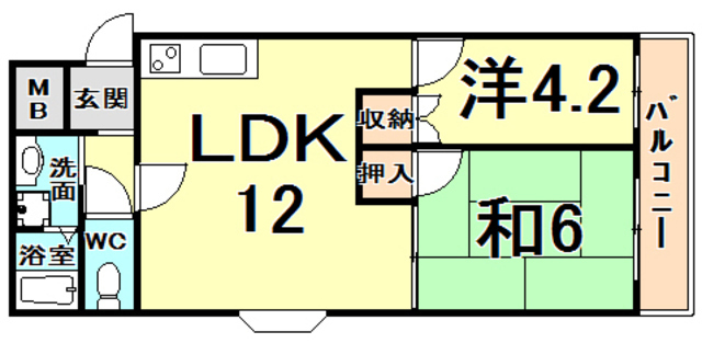 フェリエ甲子園 102 間取り図