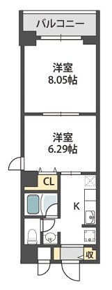 エクセランス西宮 502 間取り図