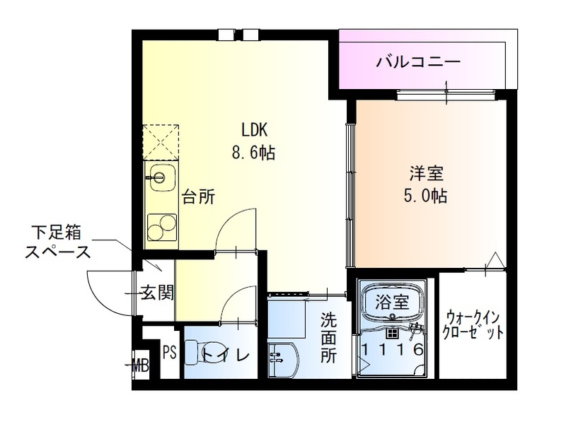 フジパレス夙川香櫨園ノース 201 間取り図