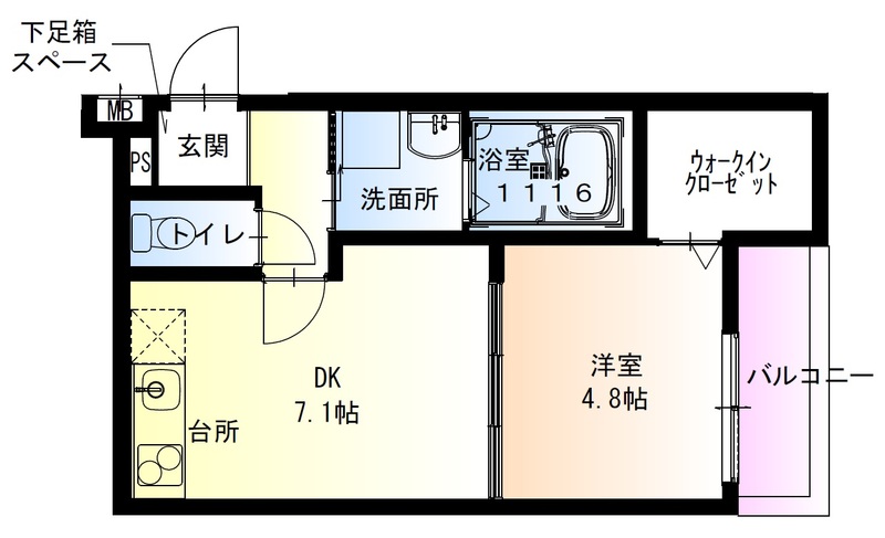 フジパレス夙川香櫨園ノース 202 間取り図