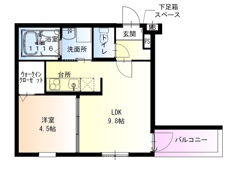 フジパレス夙川香櫨園ノース 203 間取り図