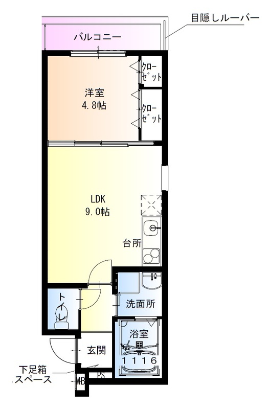 フジパレスＪＲ西宮駅北 102 間取り図