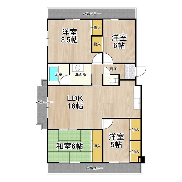 フェルザ西宮(旧:ネオハイツ西宮) 501 間取り図