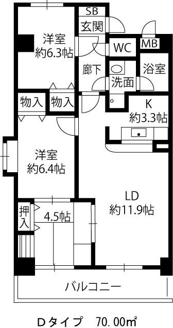 甲子園ガーデンハウス 601 間取り図