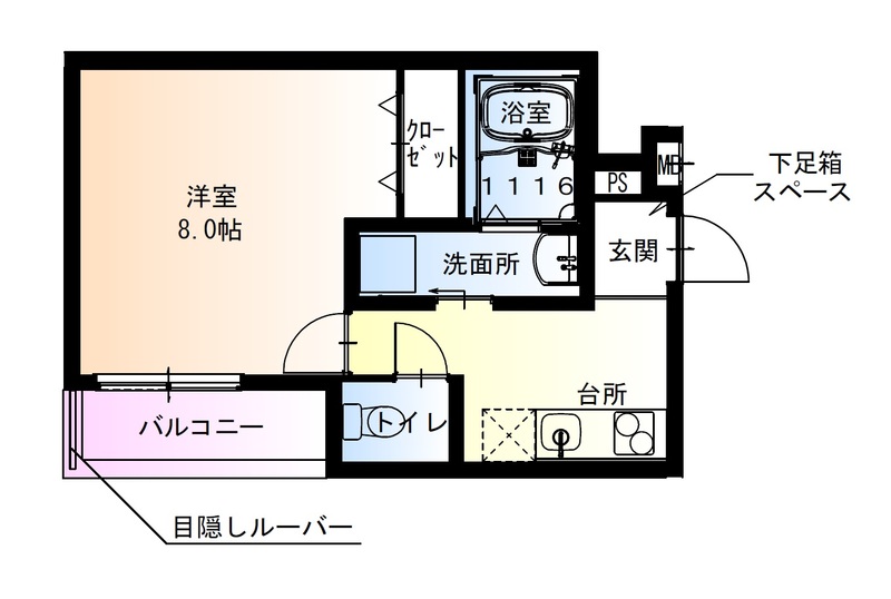 フジパレス西宮久寿川 306 間取り図