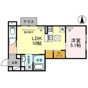 D-room WEST PARK 西宮北口 101 間取り図