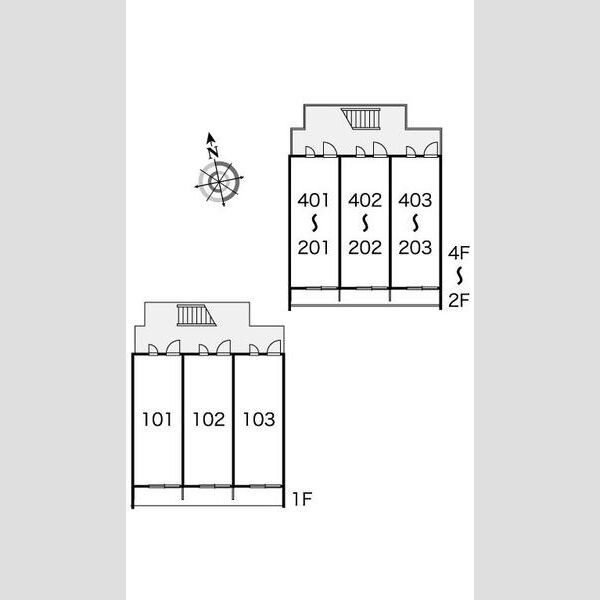 レオパレスシャンテ本町 203 間取り図