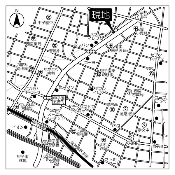 ヒルズ上甲子園 105 間取り図