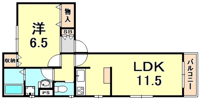 メゾン香枦園【旭化成】 203 間取り図