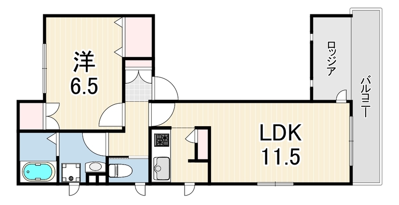 メゾン香枦園 203 間取り図