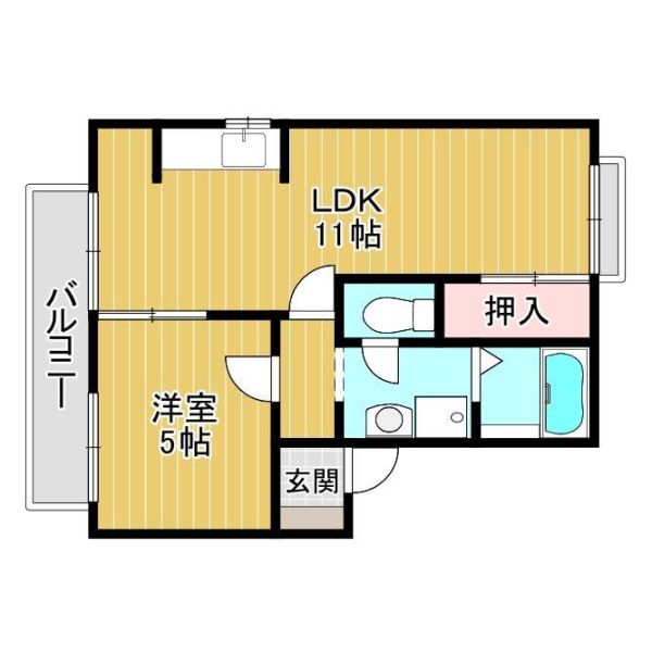 ギュゼール夙川 202 間取り図
