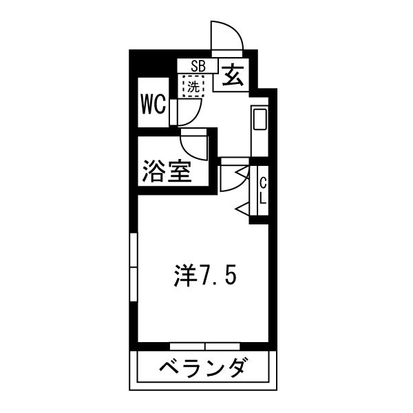 アポテッケン鳴尾 402 間取り図