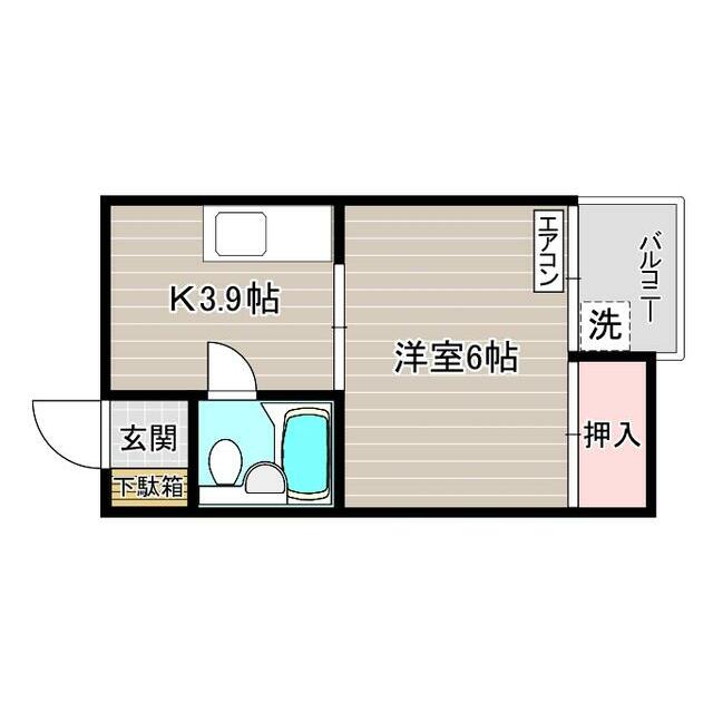 ワンケイ足立 2G 間取り図